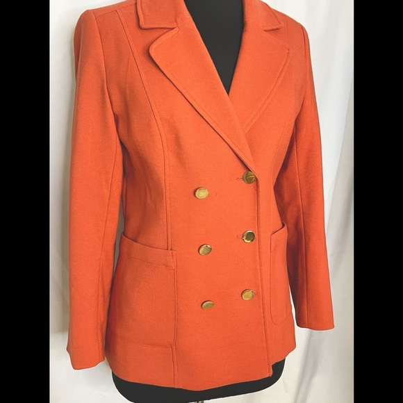 H&M orange double breasted blazer Size 8